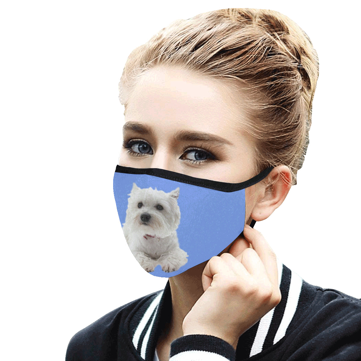 Westie Face Cover - Blue