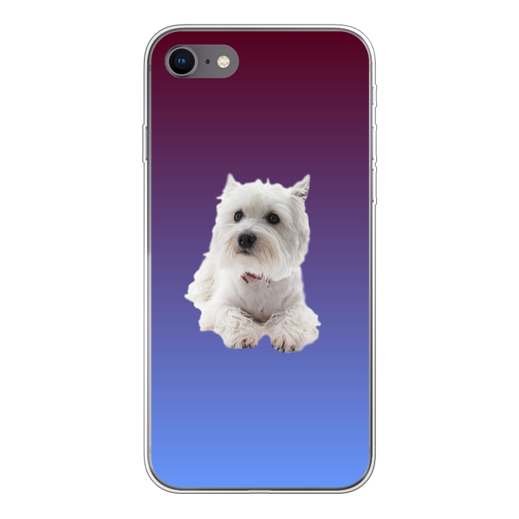 Westie Back Printed Transparent Soft Phone Case