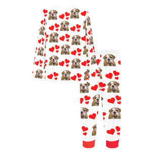 Bulldog Hearts Long Tee Pajama Set