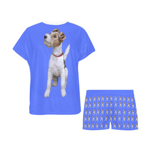 2 Piece Wire Fox Terrier PJ Set - Blue