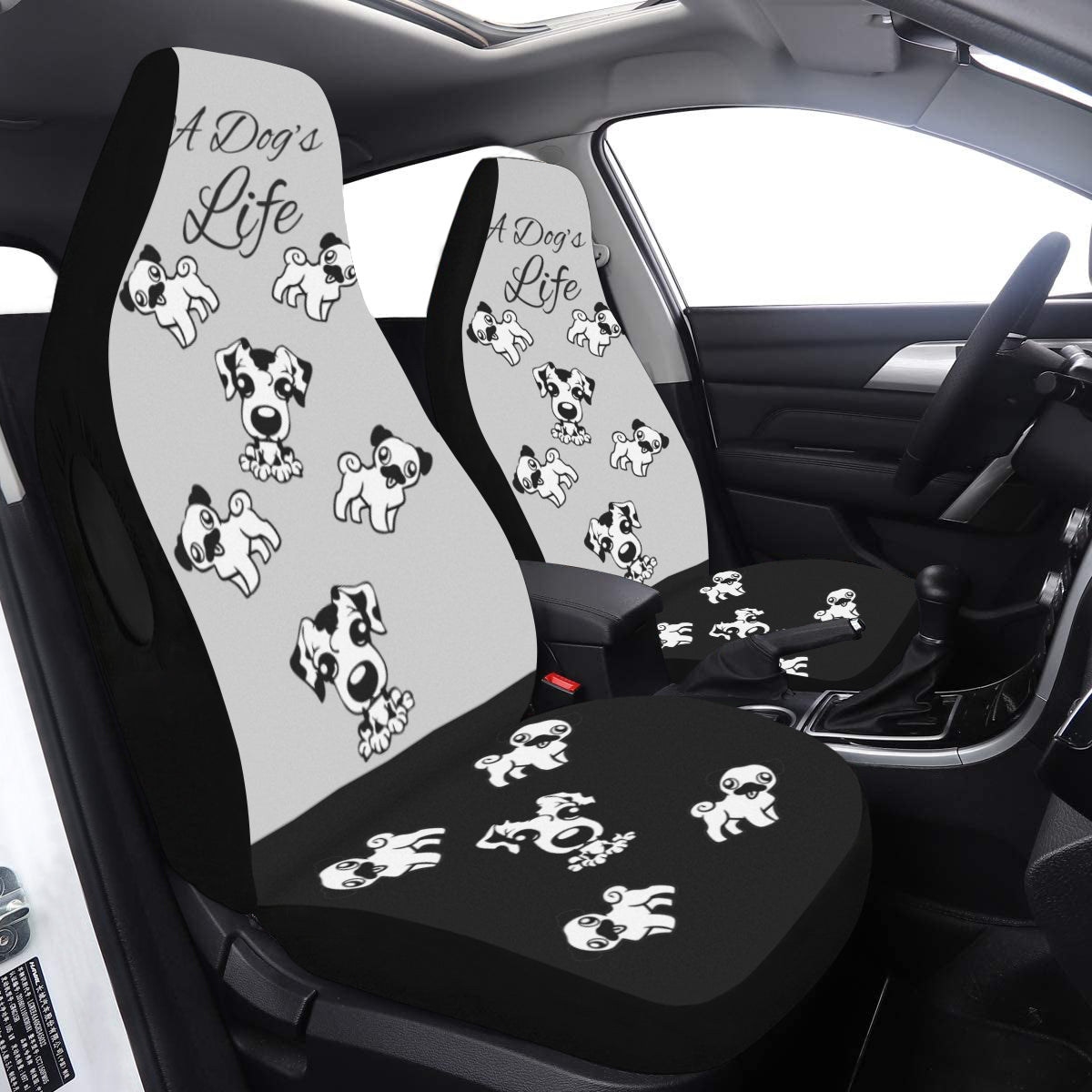 A Dog&#39;s Life Car Seat Covers (Set of 2) - Cartoon