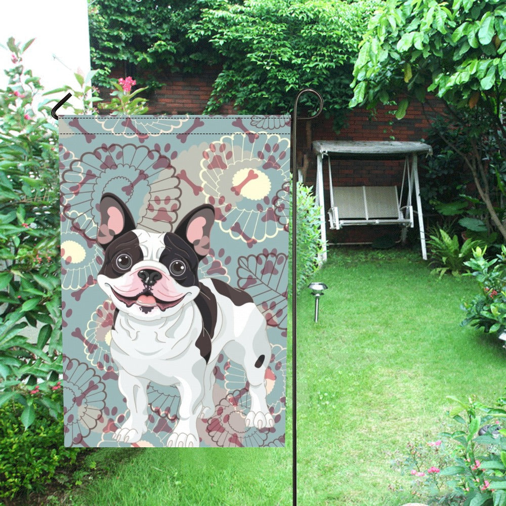 French Bulldog Garden Flag -Floral