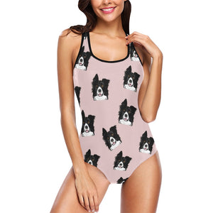 Border Collie Bathing Suit - Pink