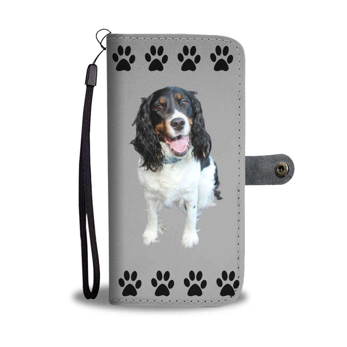 Springer Spaniel Phone Case Wallet - Black &amp; White