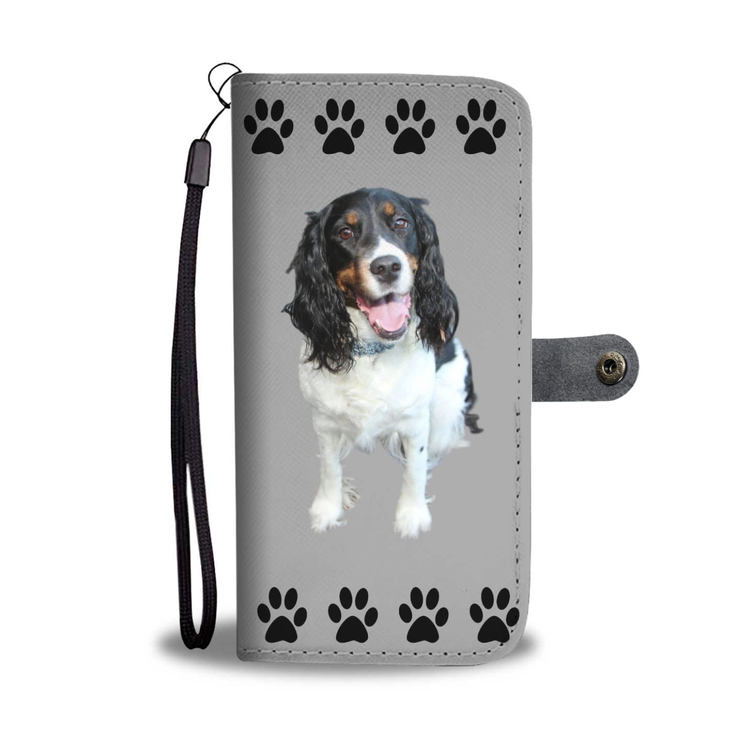 Springer Spaniel Phone Case Wallet - Black & White