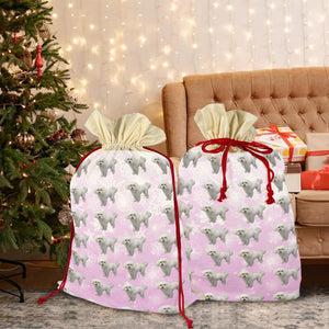 Bichon Holiday Drawstring Bag
