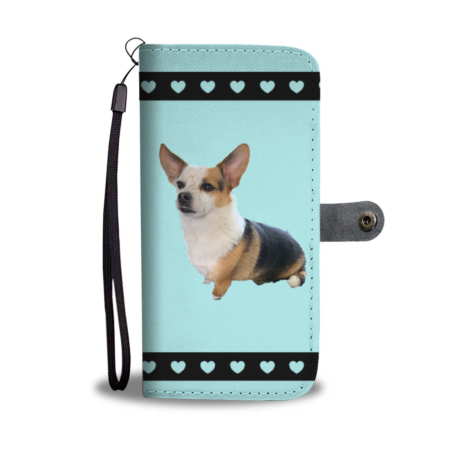 Corgi Phone Case Wallet - Turquoise