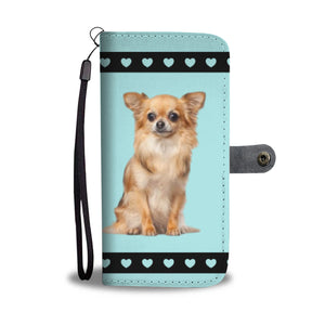 Chihuahua Phone Case Wallet - Turquoise Long Hair