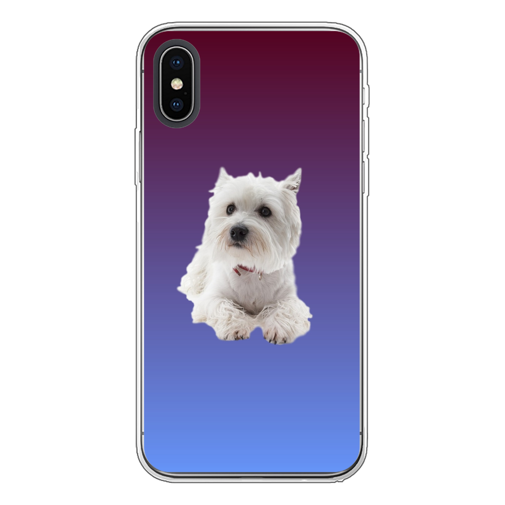 Westie Back Printed Transparent Soft Phone Case