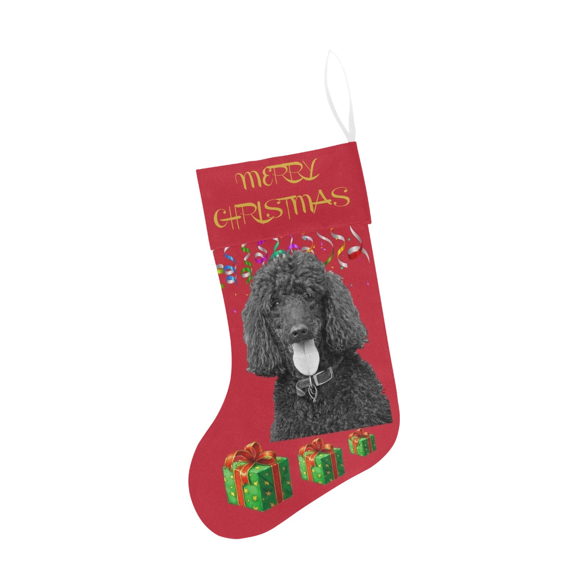 Black Standard Poodle Christmas Stocking