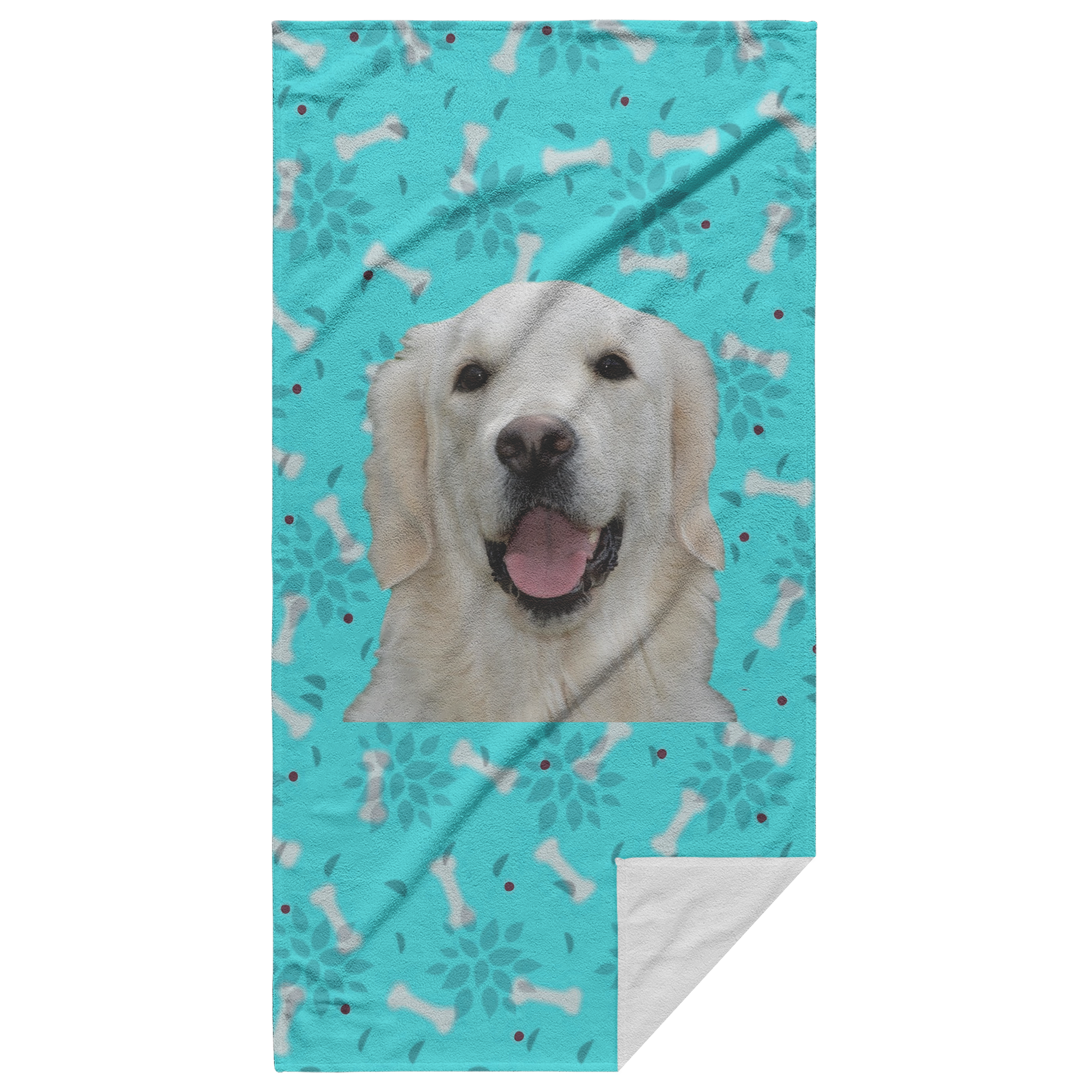 Golden Retriever Beach Towel - Cream