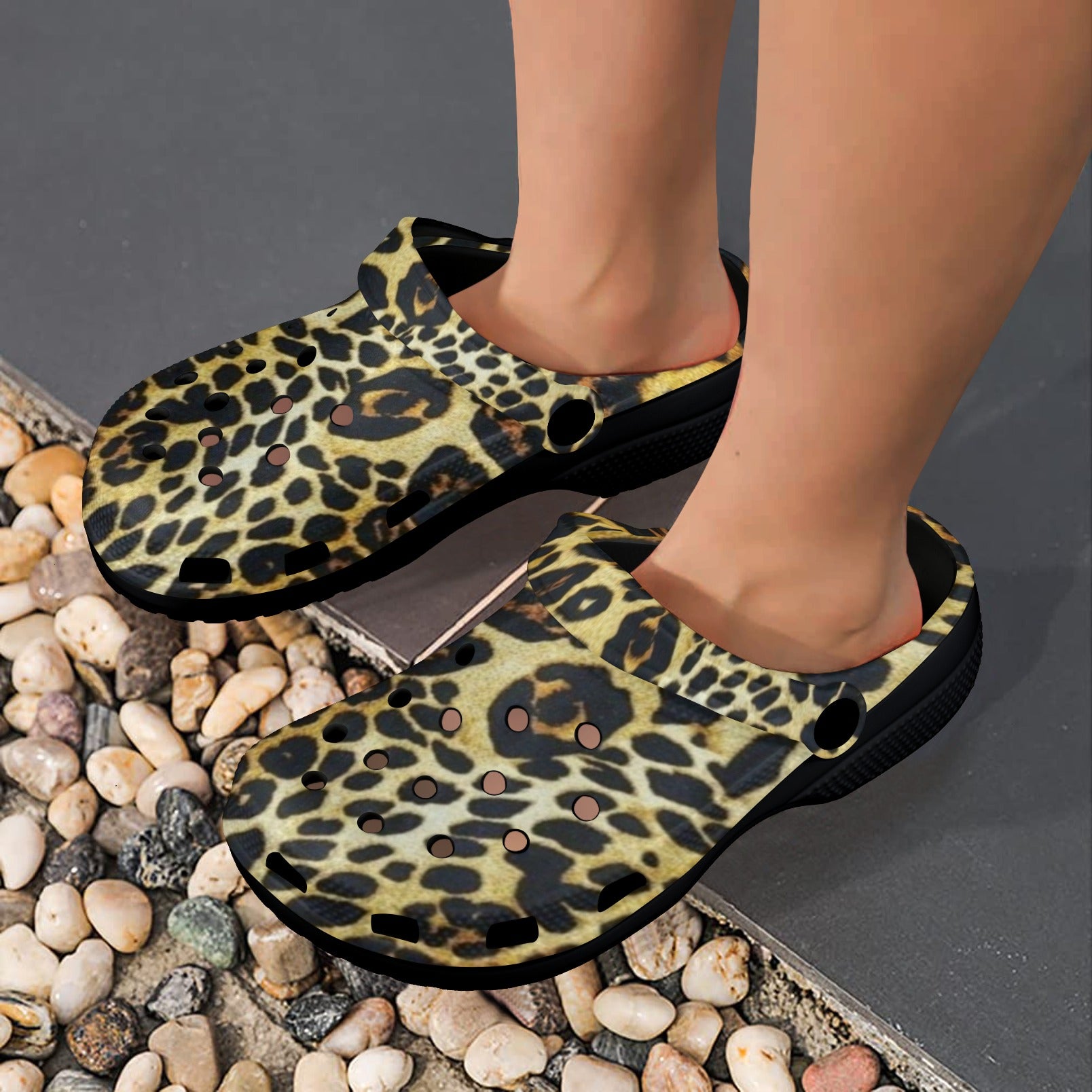 Jaguar Print Clogs