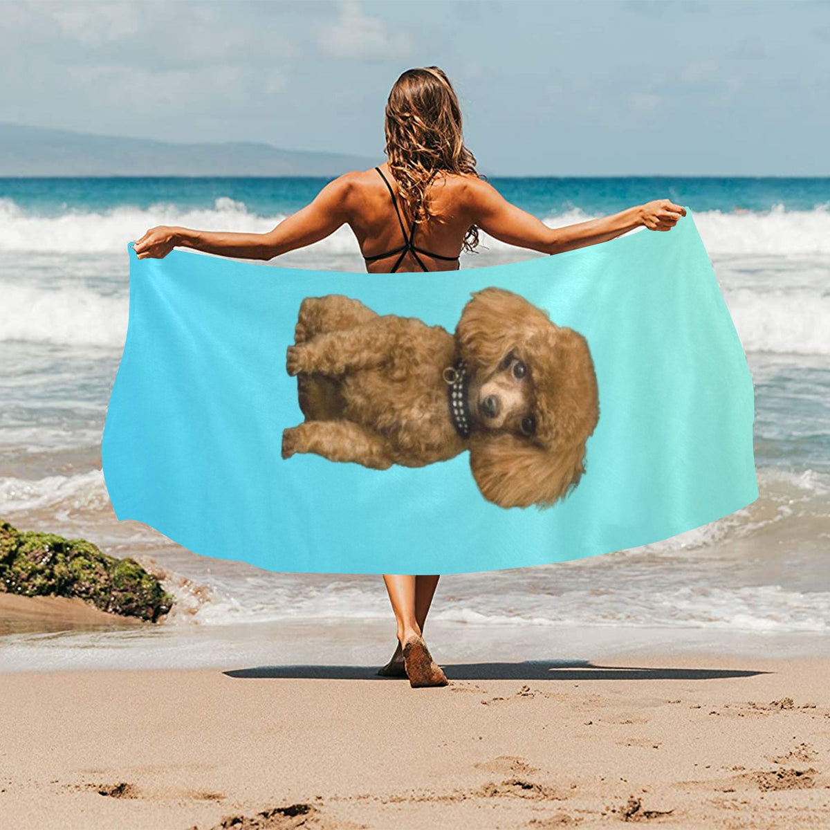 Poodle Beach Towel - Toy Brown