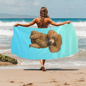 Poodle Beach Towel - Toy Brown
