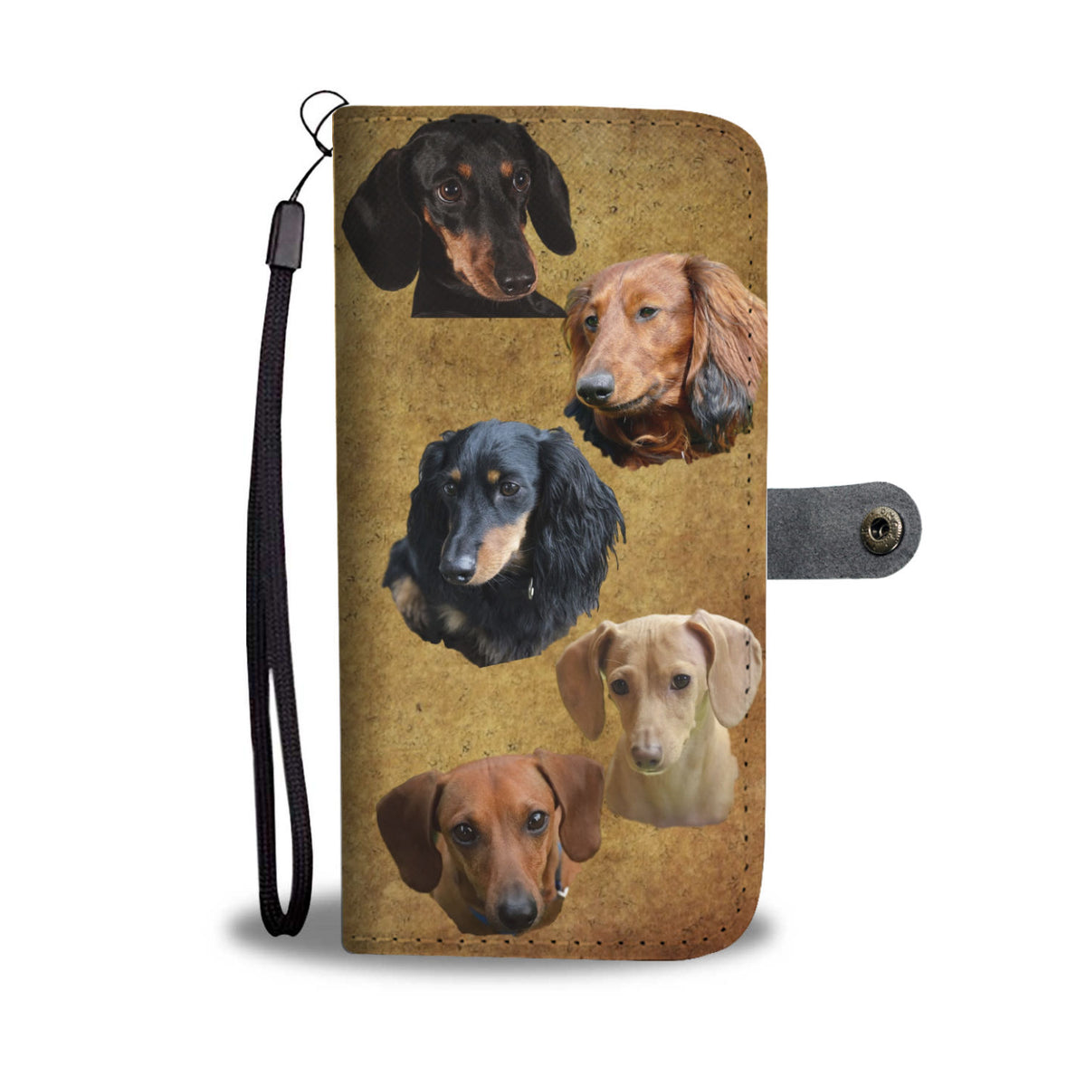 Dachshund Phone Case Wallet - Multi