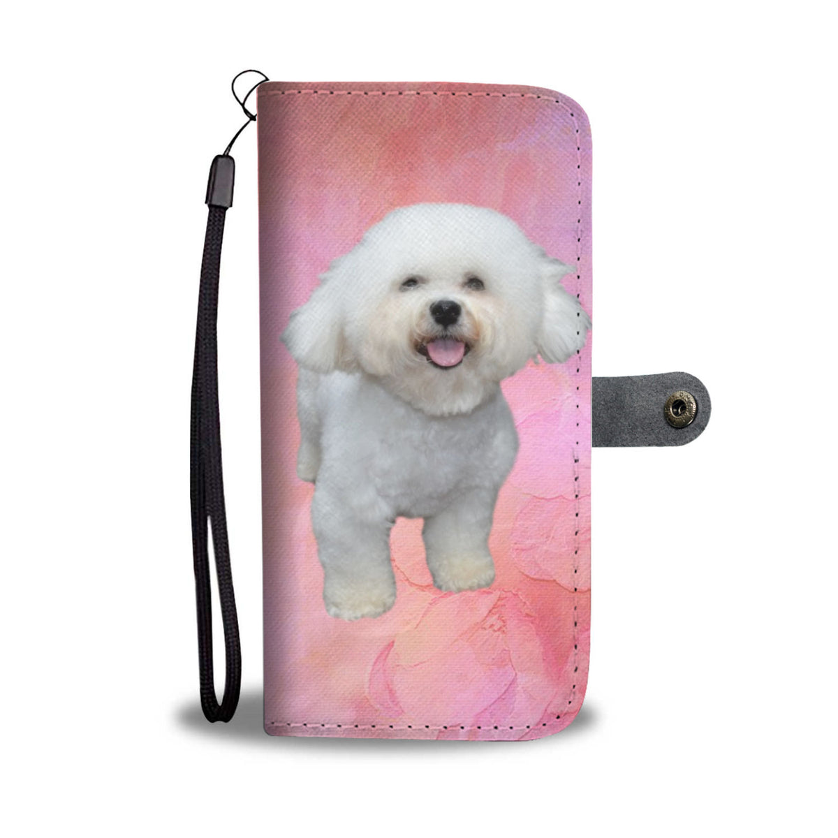 Bichon Phone Case Wallet - Pink