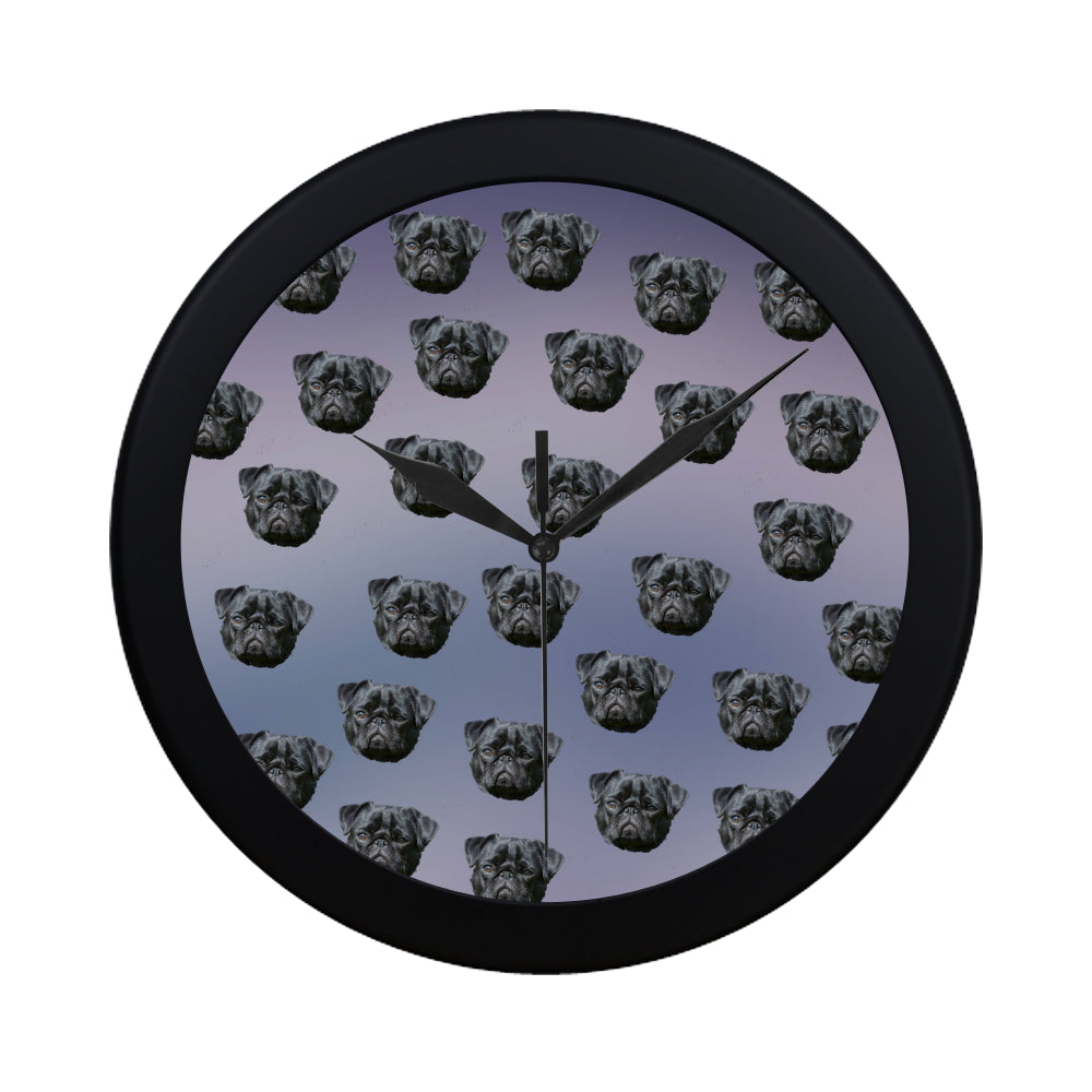 Black Pug Clock