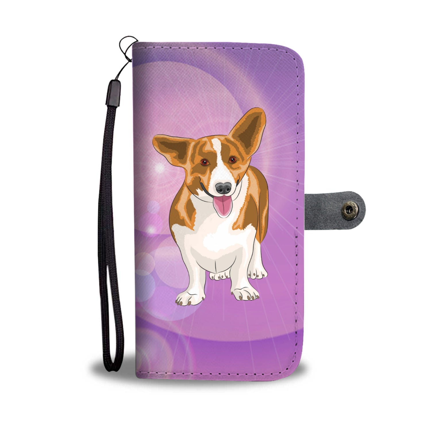 Corgi Phone Case Wallet - Purple