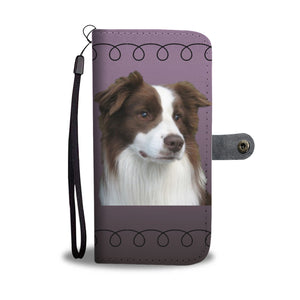 Border Collie Phone Case Wallet - Purple