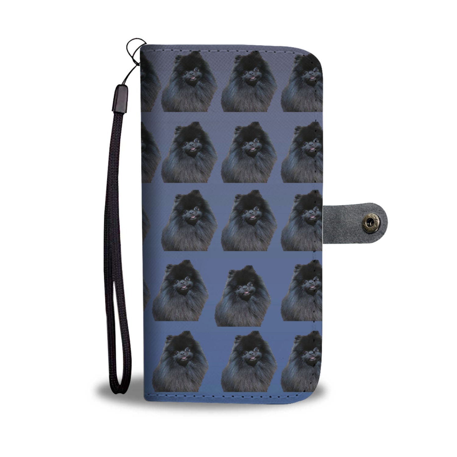 Pomeranian Phone Case Wallet - Black