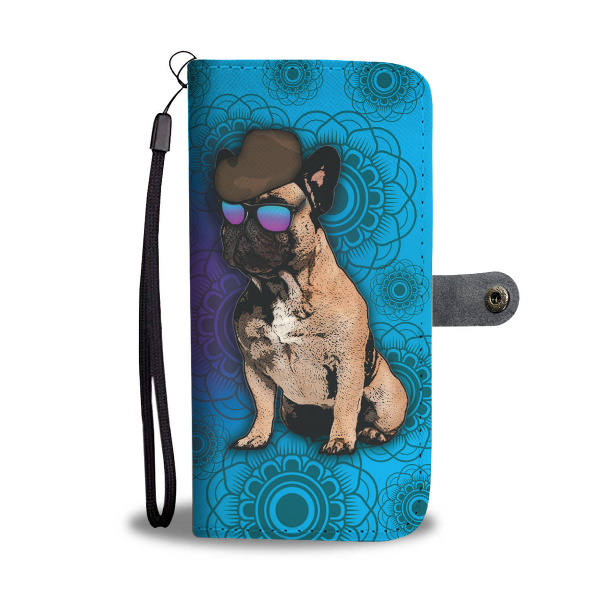 French Bulldog Phone Case Wallet - Blue