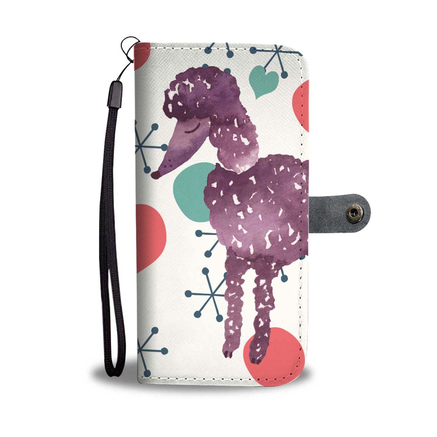 Poodle Phone Case Wallet - Retro