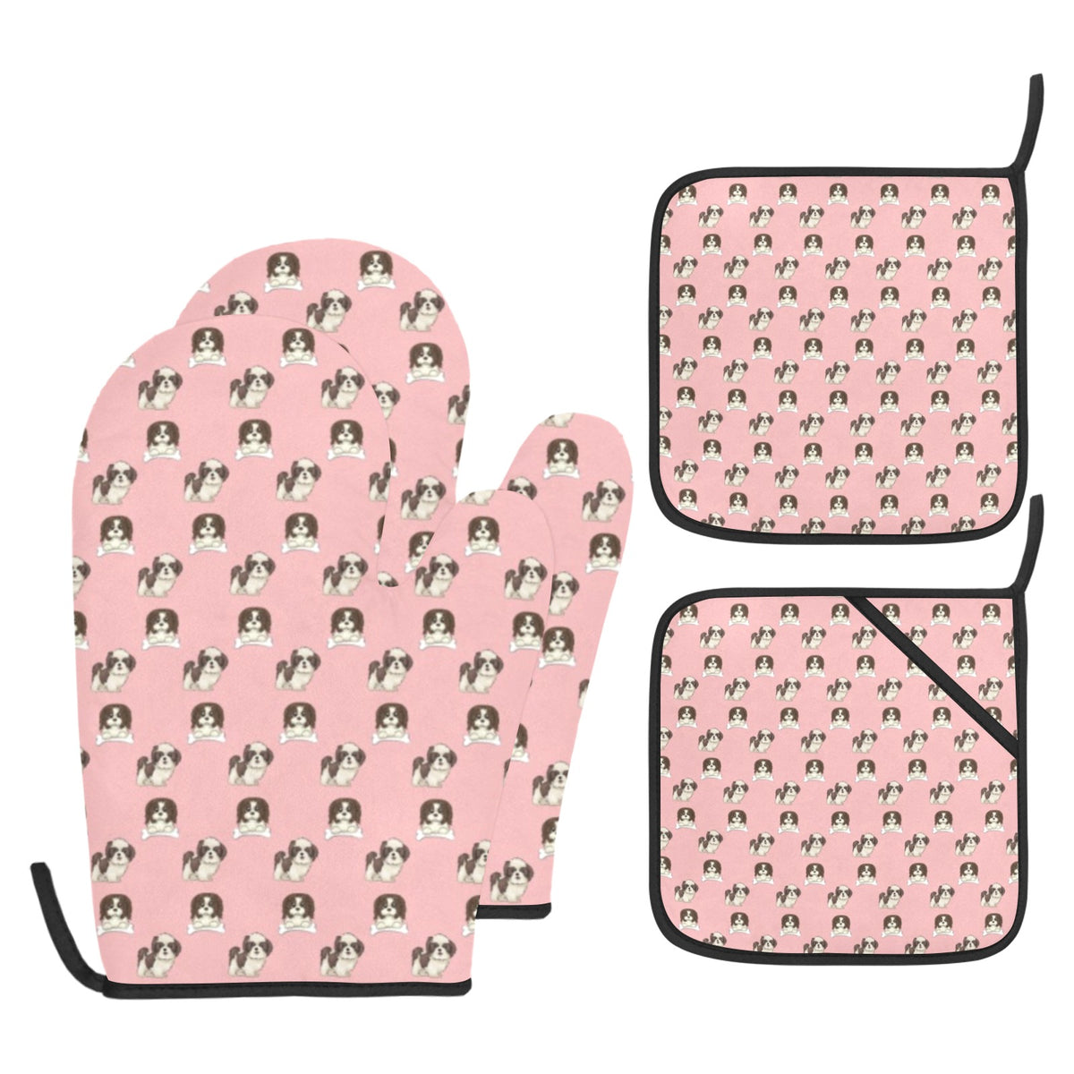 Shih Tzu Oven Mitts &amp; Pot Holders (Set of 4)