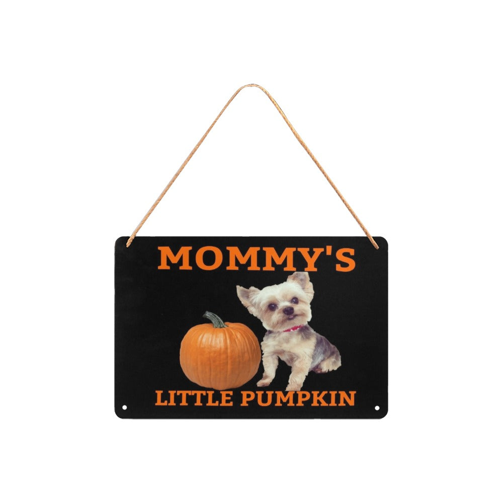 Mommy's Little Pumpkin Yorkie Metal Print