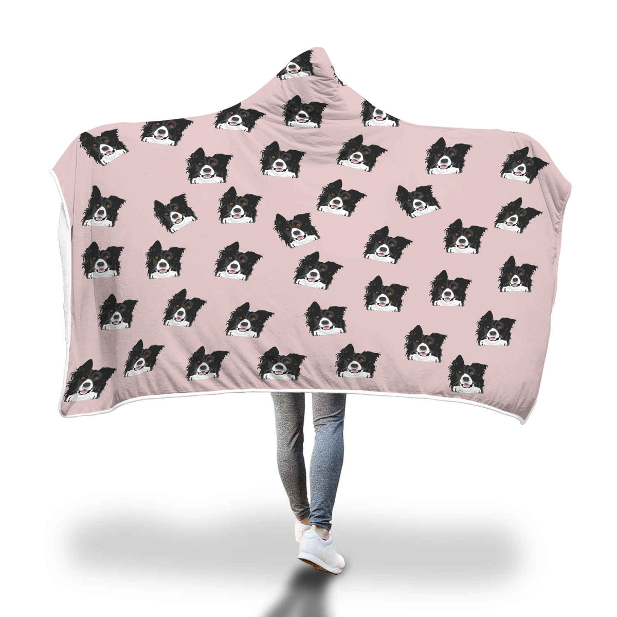 Border Collie Hooded Blanket