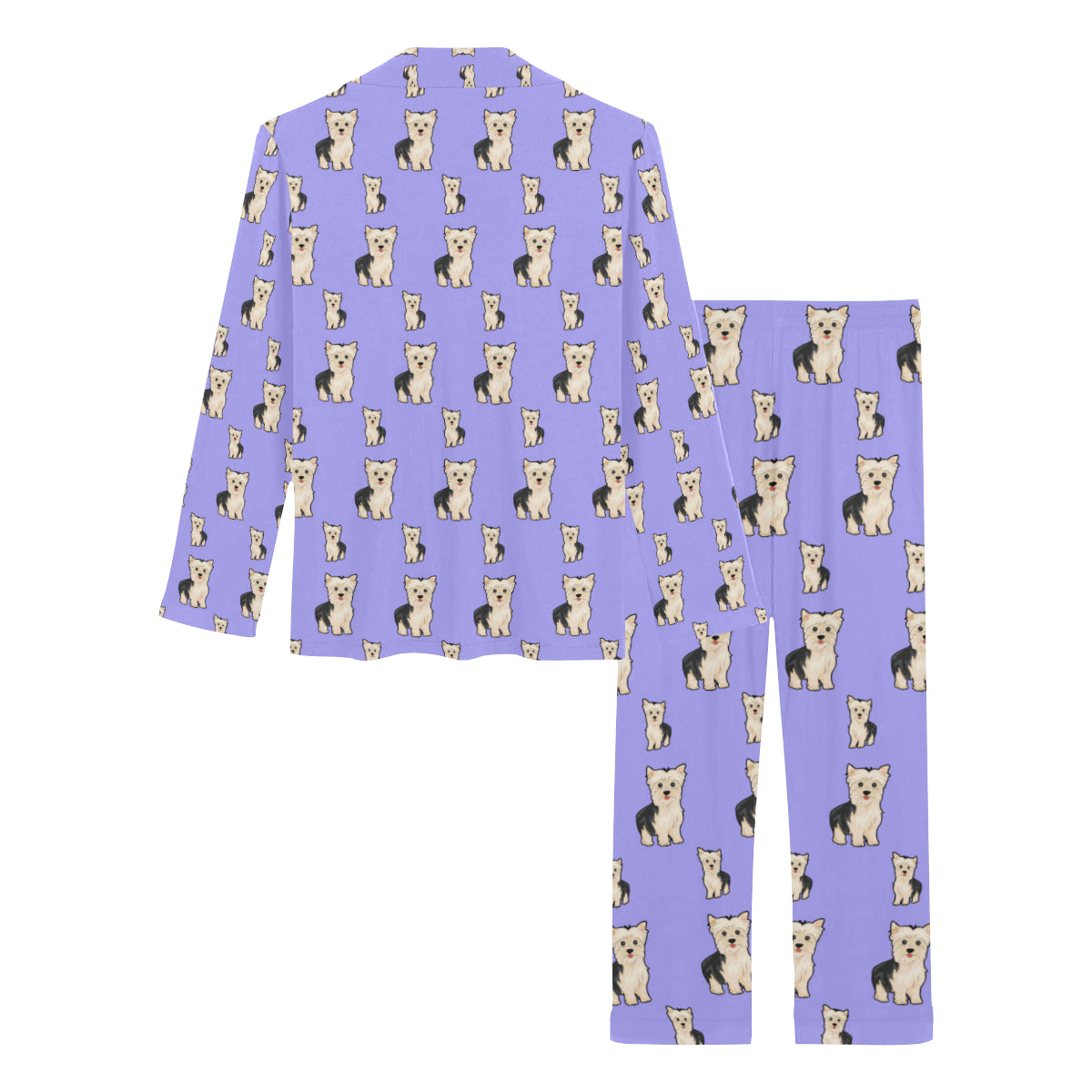 2 Piece Yorkie Long PJ Set - Purple