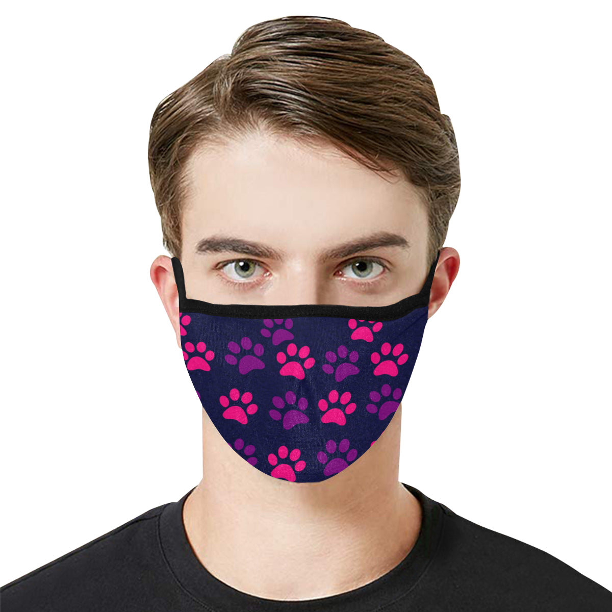 Paw Print Face Cover - Purple/Pink