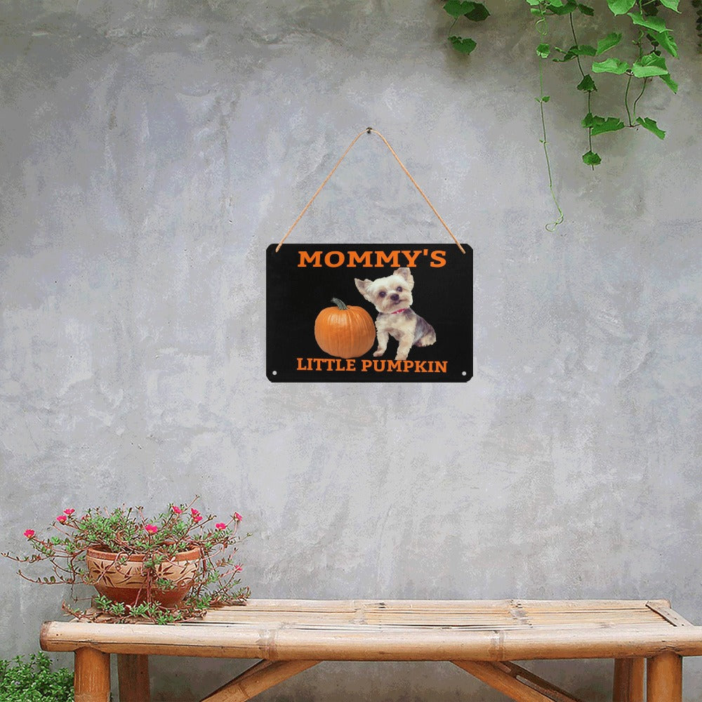 Mommy's Little Pumpkin Yorkie Metal Print