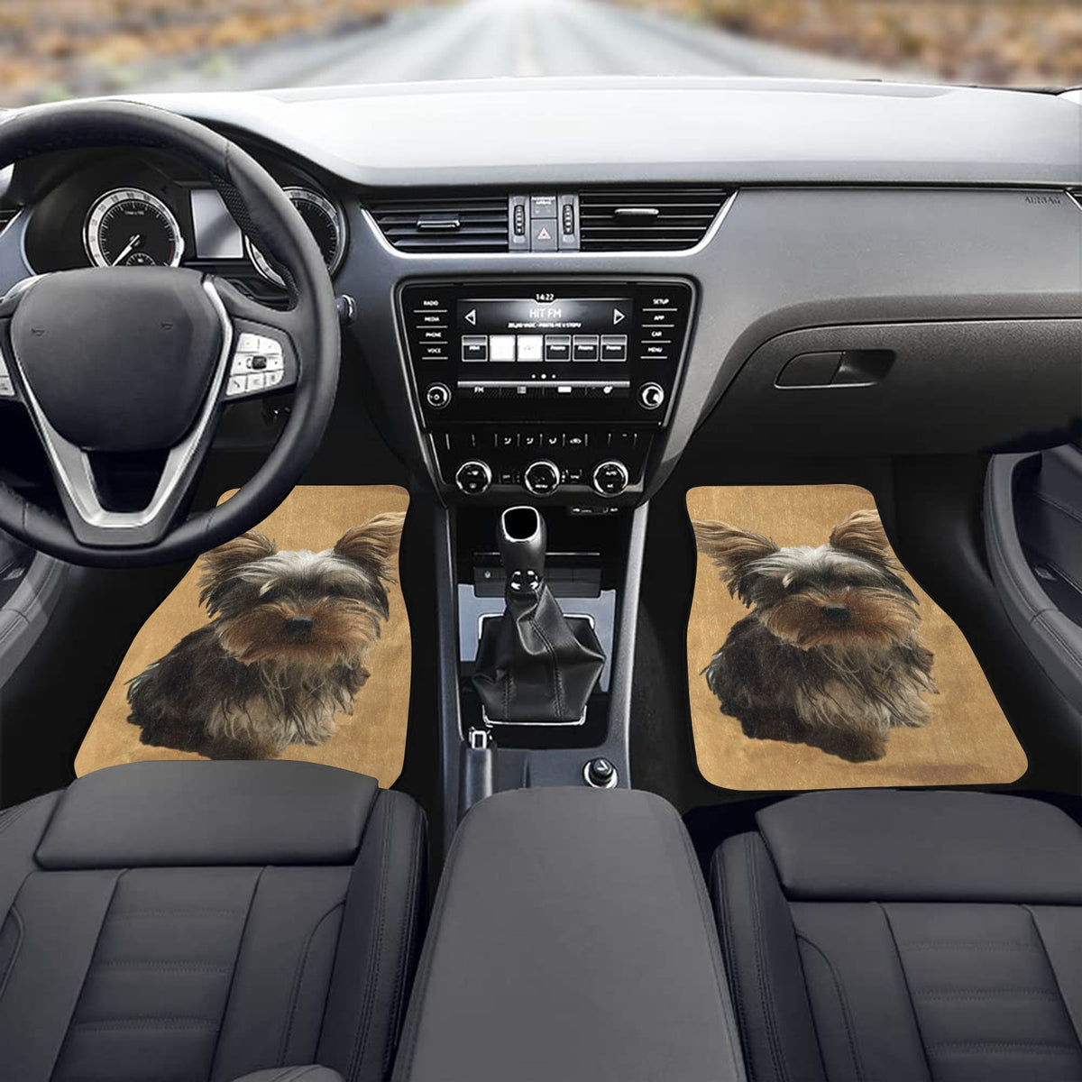 Yorkie Car Mats (Set of 2) Front Tan