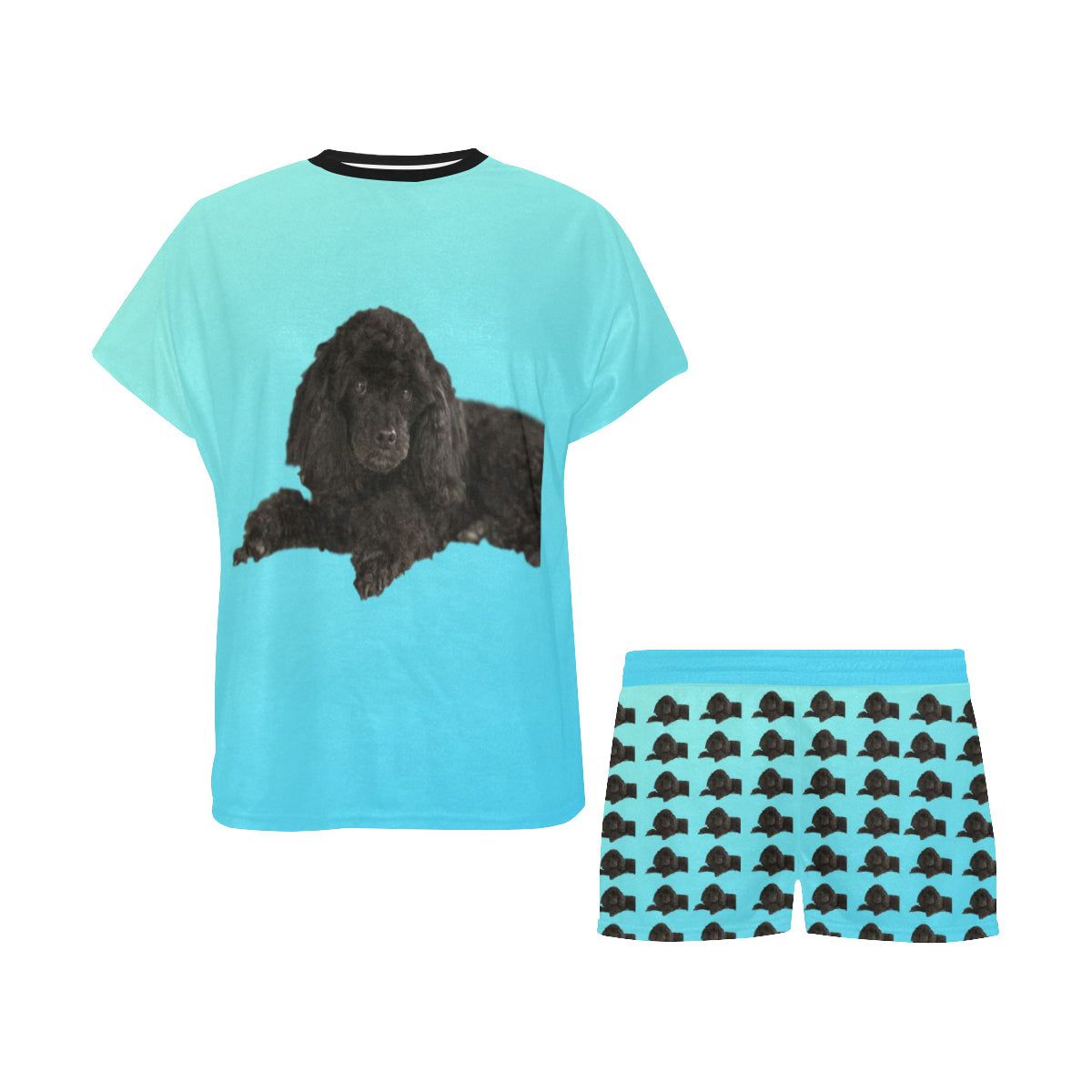 2 Piece Poodle PJ Set - Black Toy