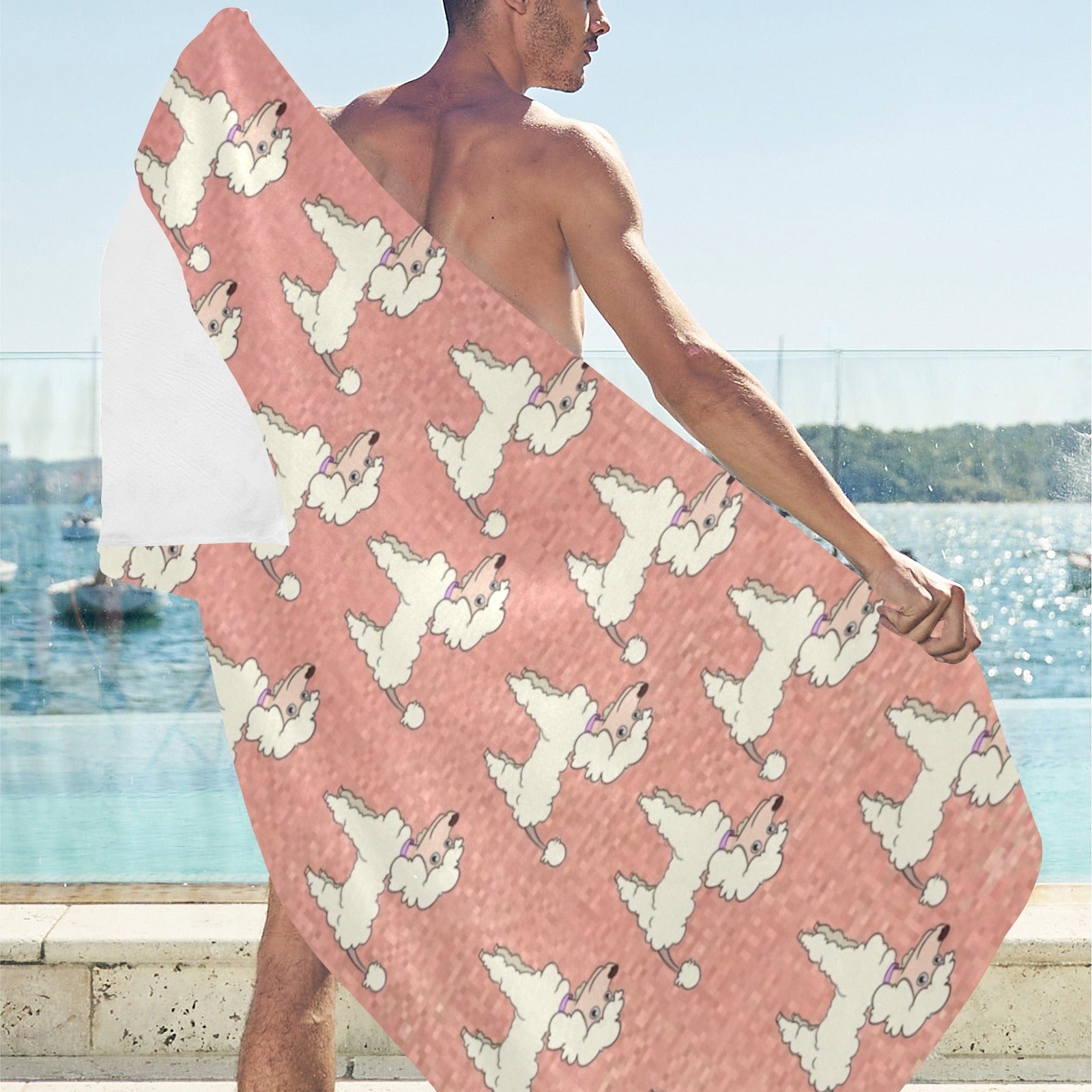 Poodle Beach Towel - Cartoon