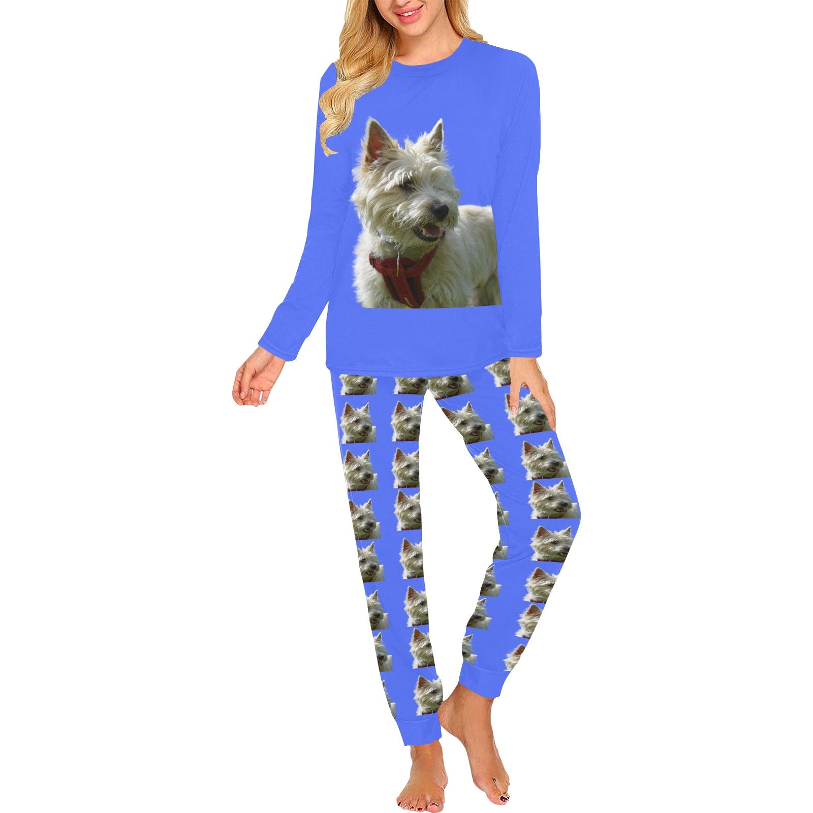 2 Piece Cairn Terrier Long Tee Pajama Set