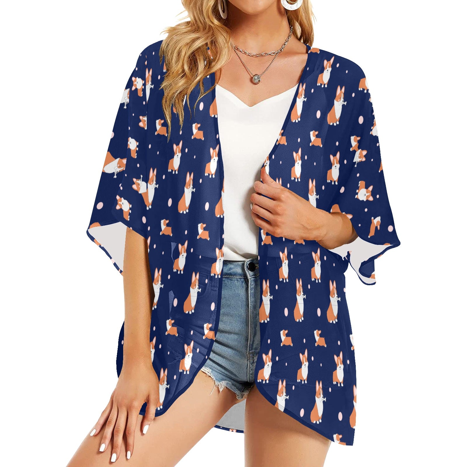 Corgi Chiffon Cover Up - Cartoon