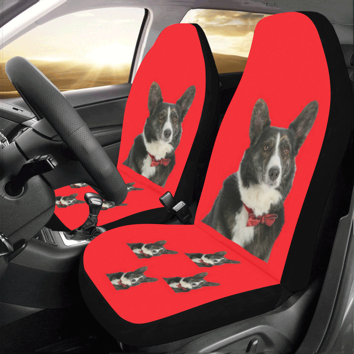 Cardigan Corgi Car Seat Covers (Set of 2) - Red