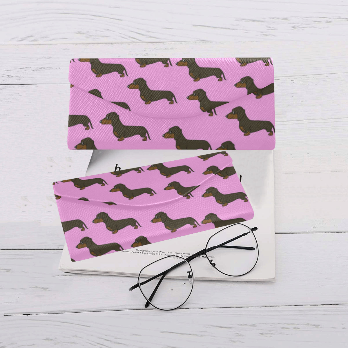 Dachshund Glasses/Sunglasses Case - Pink