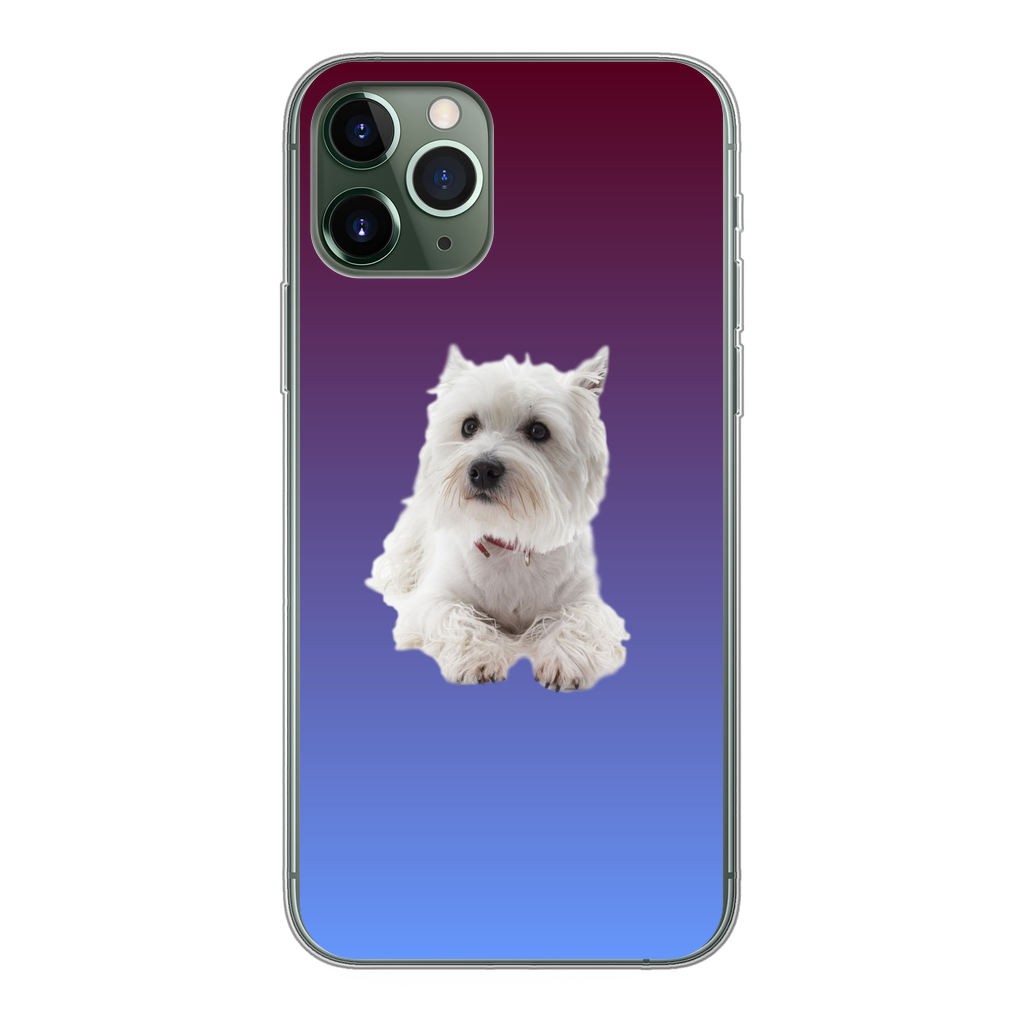 Westie Back Printed Transparent Soft Phone Case