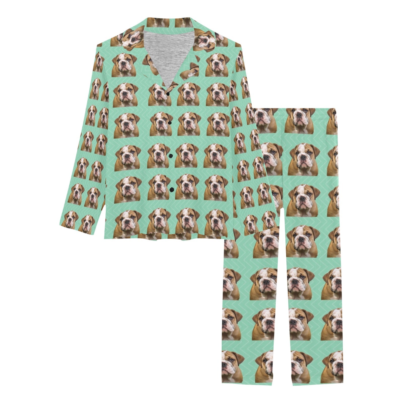 2 PIece English Bulldog Long PJ Set