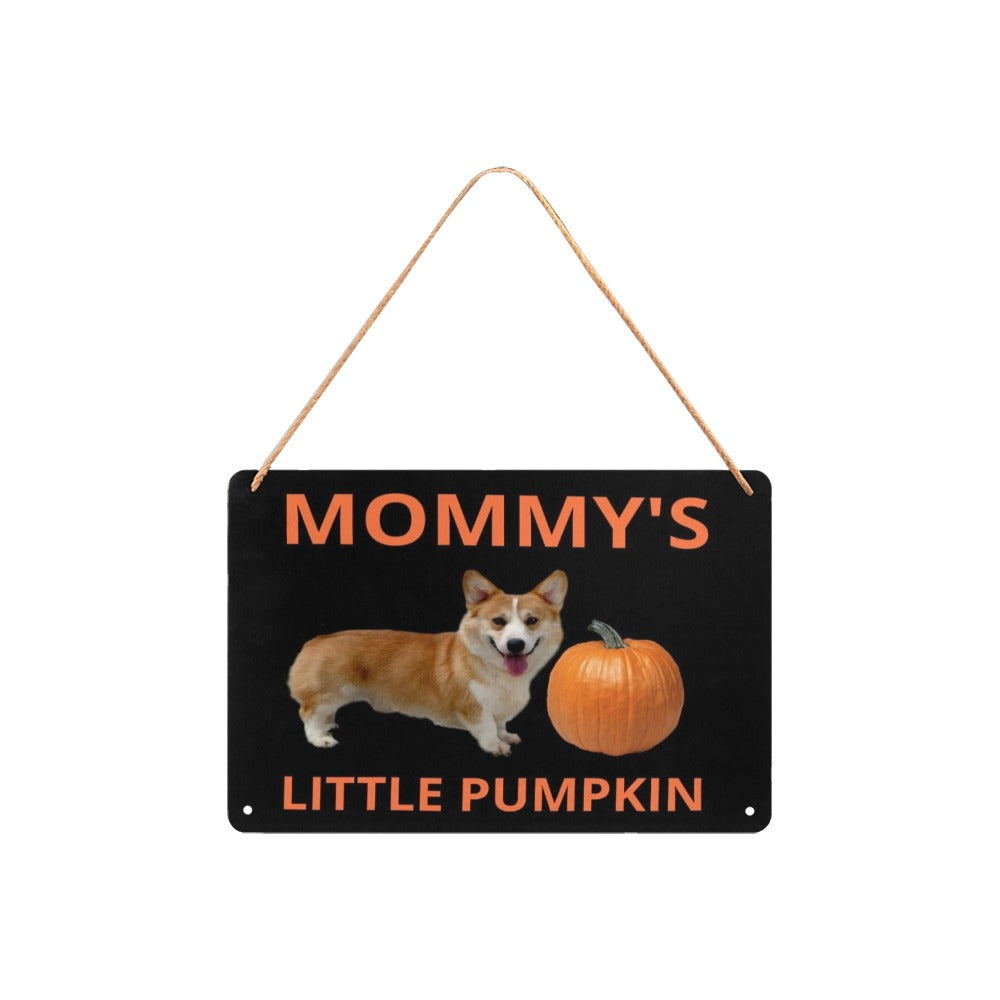 Mommy's Little Pumpkin Corgi Metal Print