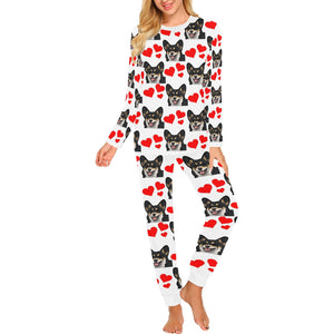 Corgi Hearts Long Tee Pajama Set