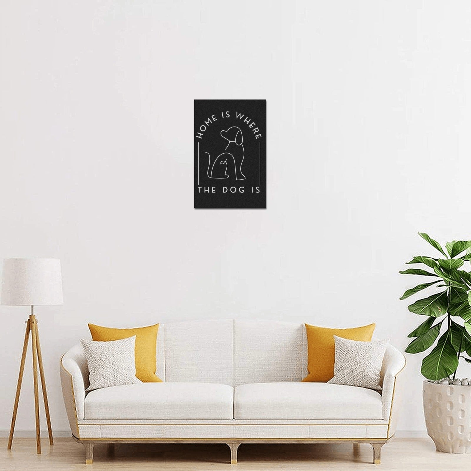 Home Is Where The Dog Is Canvas Wall Art - 8"x12"