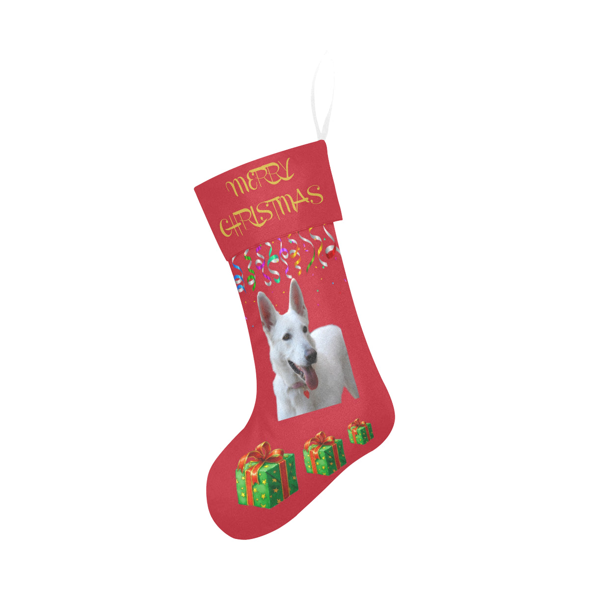 White German Shepherd Christmas Stocking