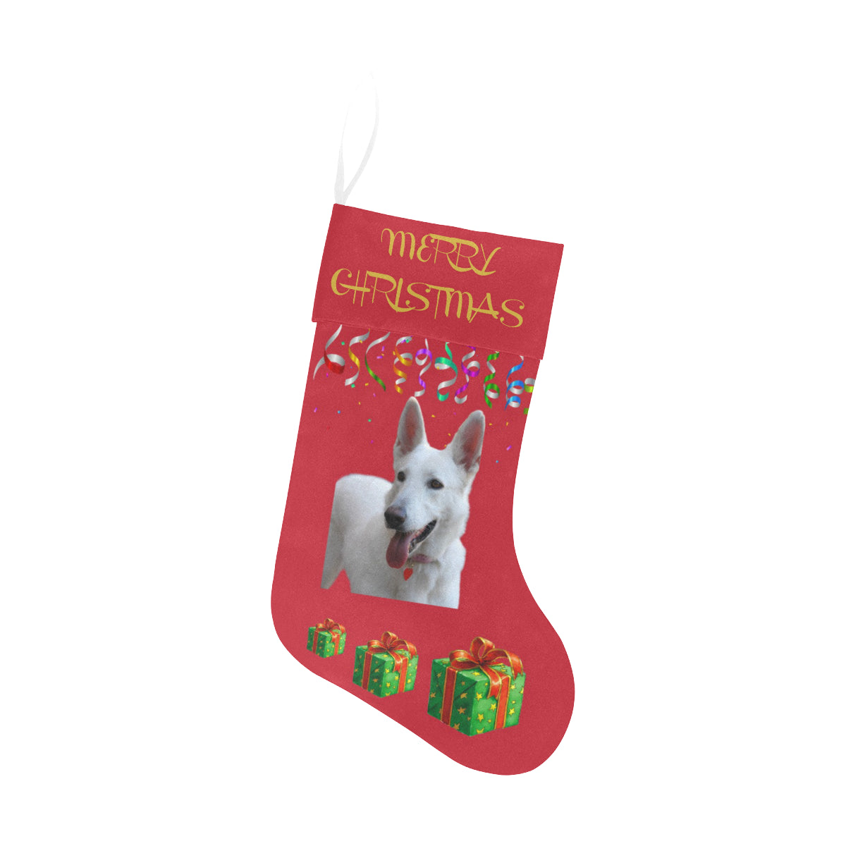 White German Shepherd Christmas Stocking