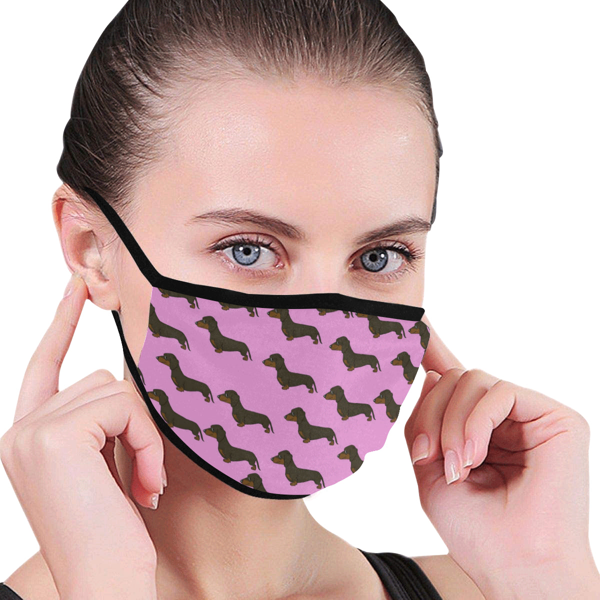 Dachshund Cloth Face Cover - Pink