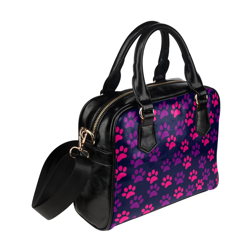 Paw Print Shoulder Bag - Purple & Pink