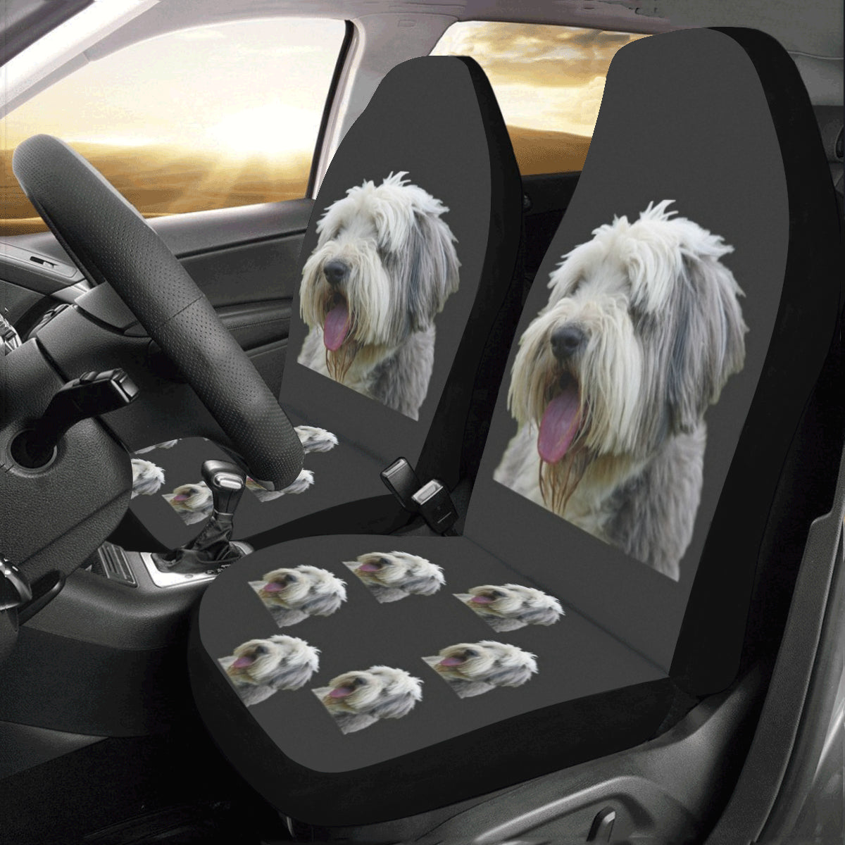 Bearded Collie Car Seat Covers (Set of 2)