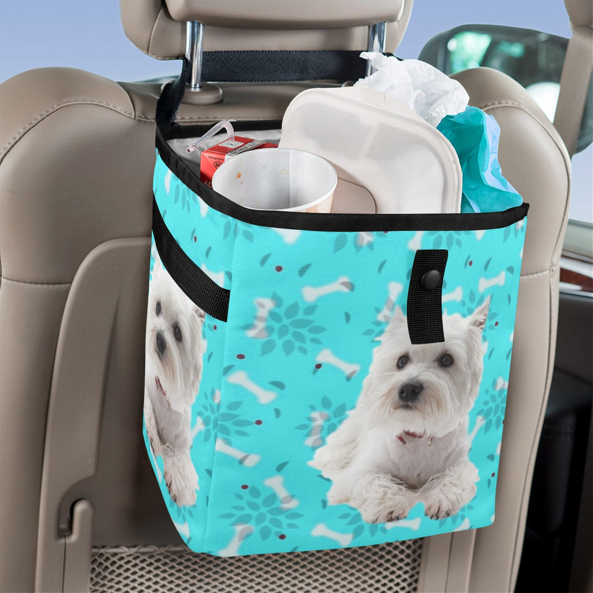 Westie Car Trash Bag